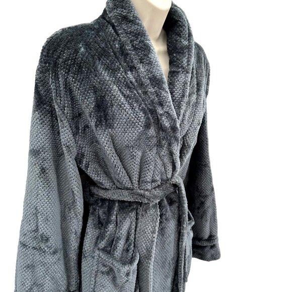 Maison & Jardin Womens Plush  Dark Gray Soft & Cozy Robe One Size Fits Most - Picture 2 of 8